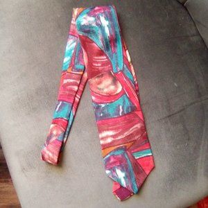 Vintage Kriziauomo Abstract Silk Tie Italy